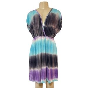 Club Z Collection Beach Blue Tie Dye Cover-up Summer Dress Sundress‎